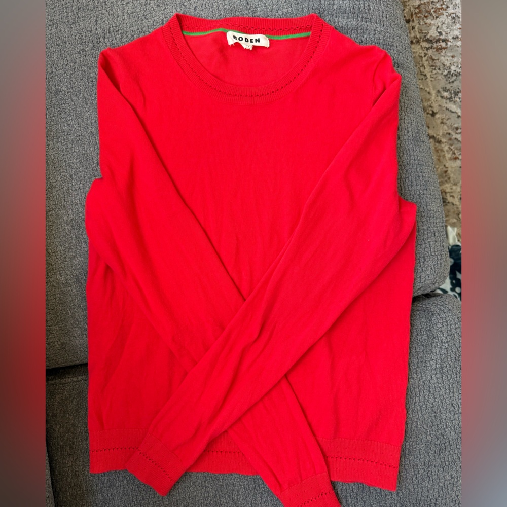 Boden Bright Red Crewneck Sweater